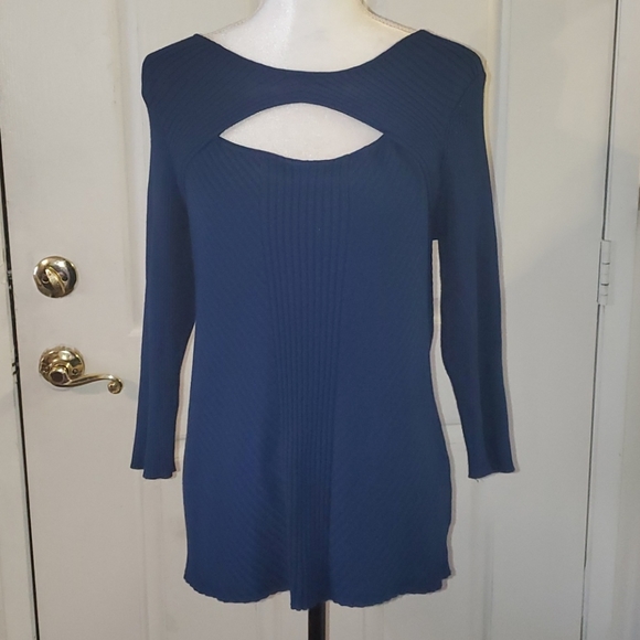 Lane Bryant Sweaters - Lane Bryant Ribbed Keyhole 3/4 Sleeve Sweater SZ 14/16